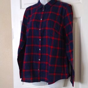 NWT $80 J. Crew plaid lightweight flannel button down shirt Size M